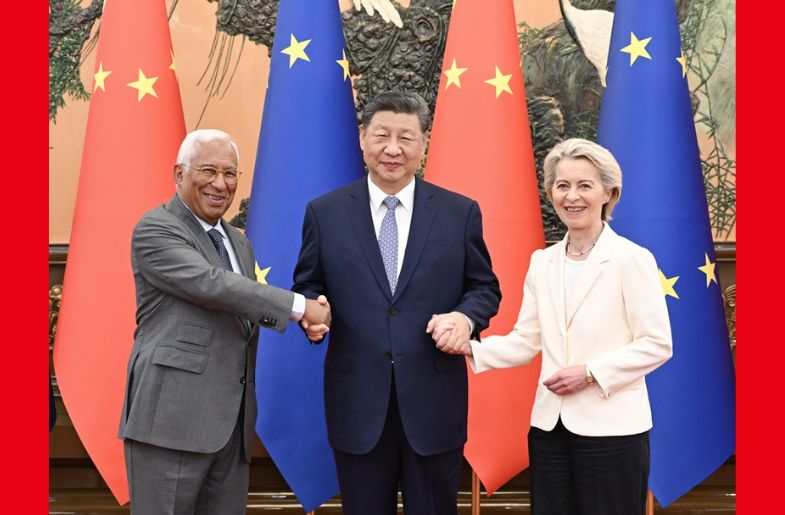 習(xí)近平會(huì)見(jiàn)歐洲理事會(huì)主席科斯塔、歐盟委員會(huì)主席馮德萊恩